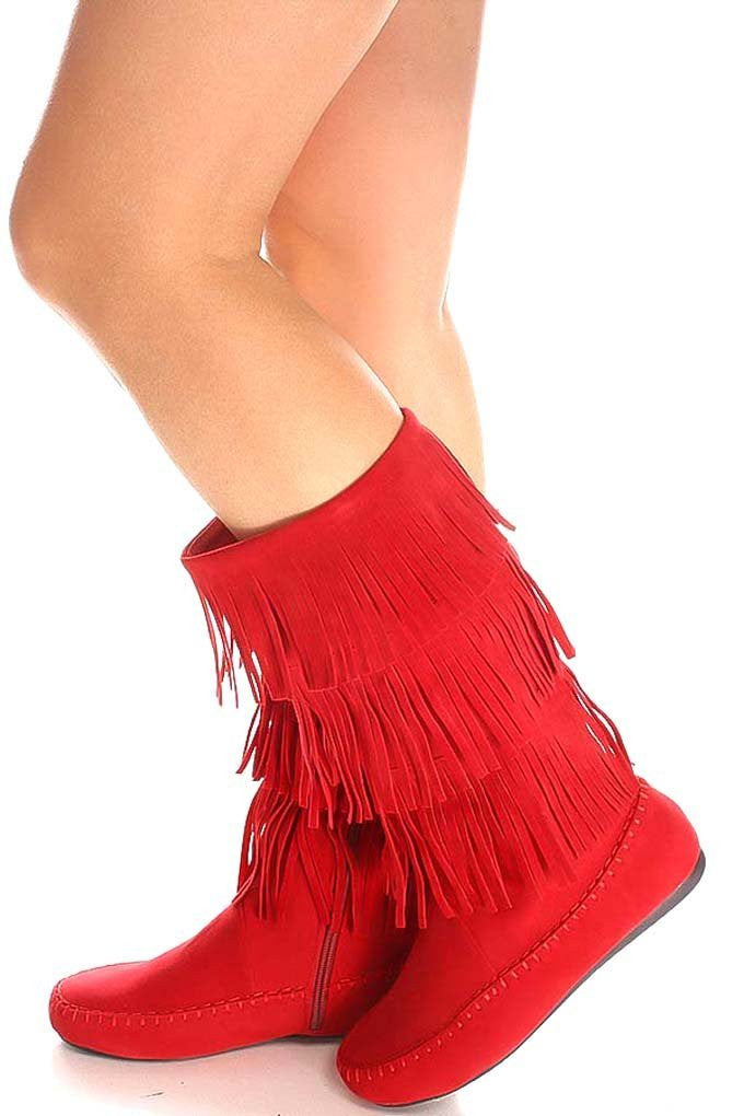 Red Fringe Boots