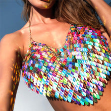 Metallic rave crop top