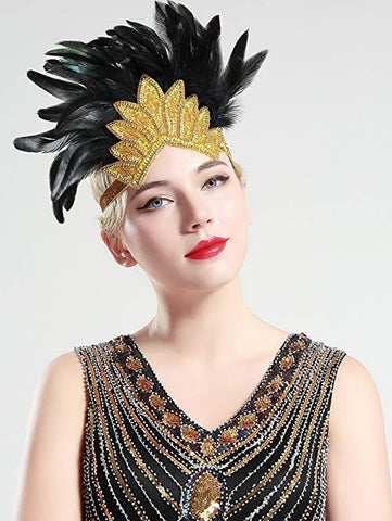 Feather headpiece with rooster feathers
