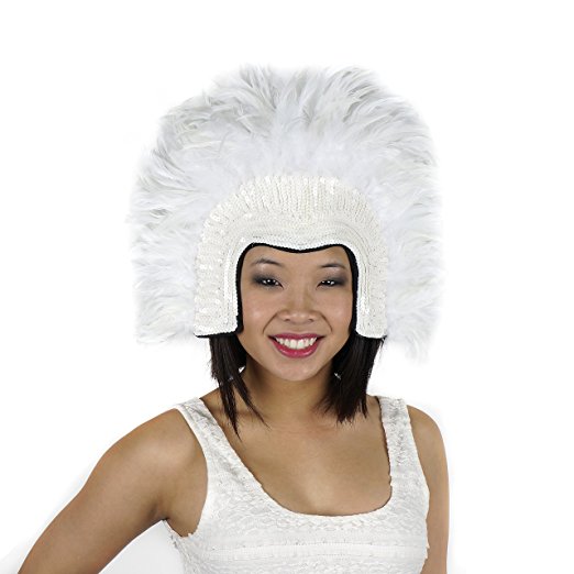 White Feather headpiece with Sequin